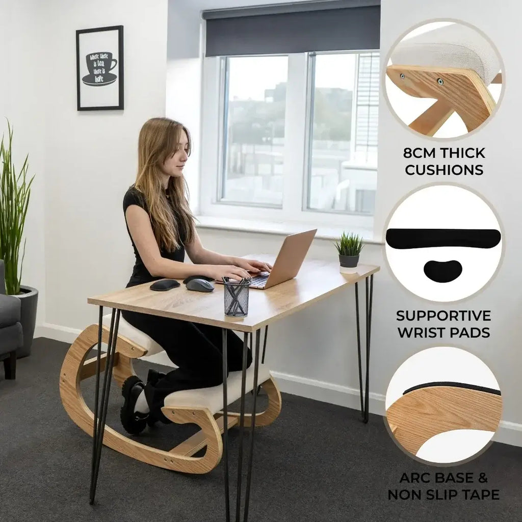 Ergonomic Kneeling Chair with Rocking Base & Wrist Rests
