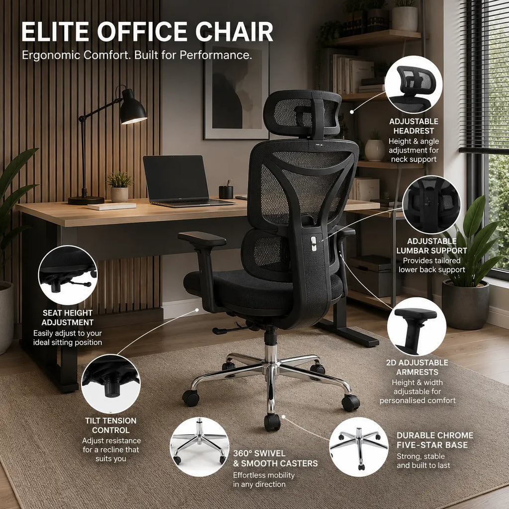 Elite Mesh Black Office Chair