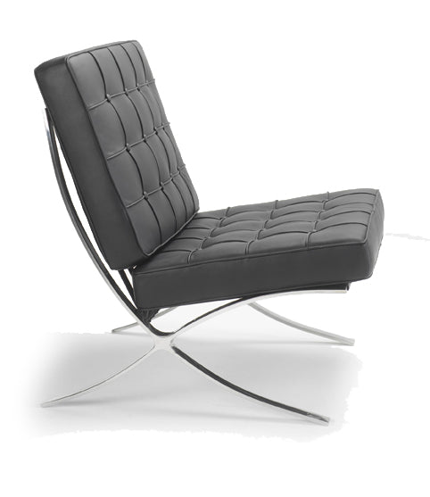 Classic armchair detail in black with chrome detailing