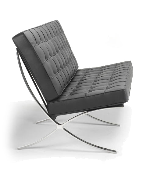 Classic seating detail in black with chrome detailing