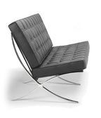 Classic seating detail in black with chrome detailing