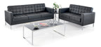 Classico reception seating arrangement in black with chrome detailing