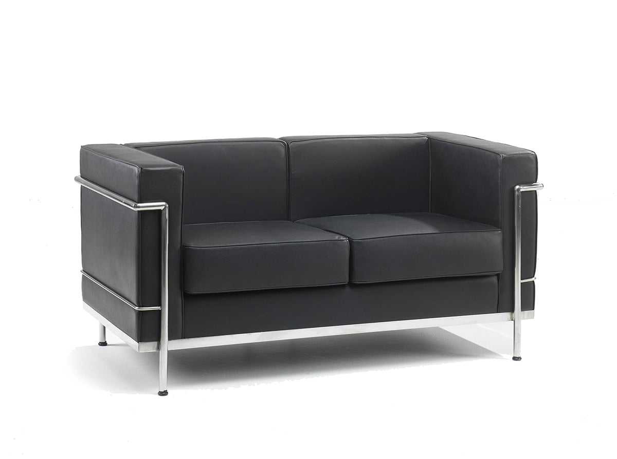 Cube seating detail in black with chrome detailing