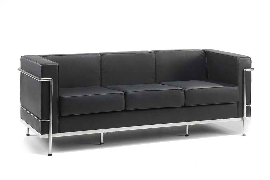 Cube seating detail in black with chrome detailing