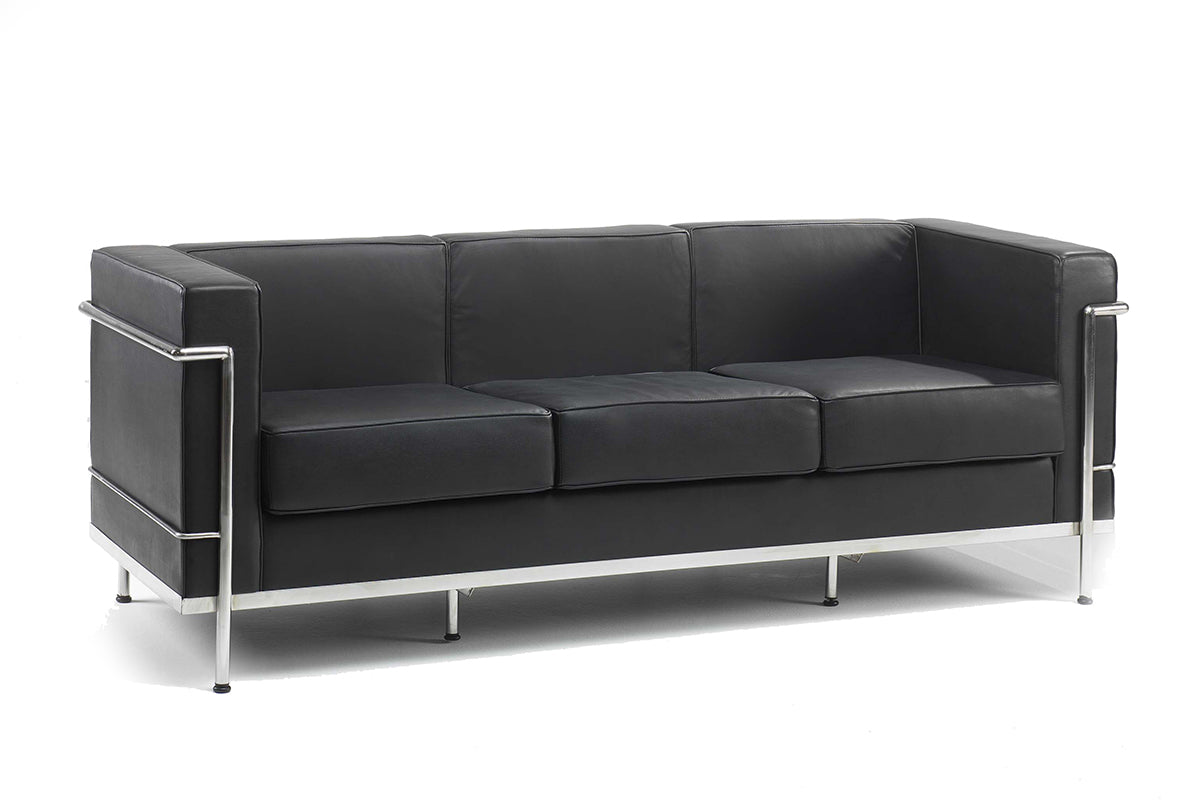 Cube seating detail in black with chrome detailing