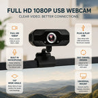 Full HD 1080p USB Webcam with Noise Cancelling Microphone