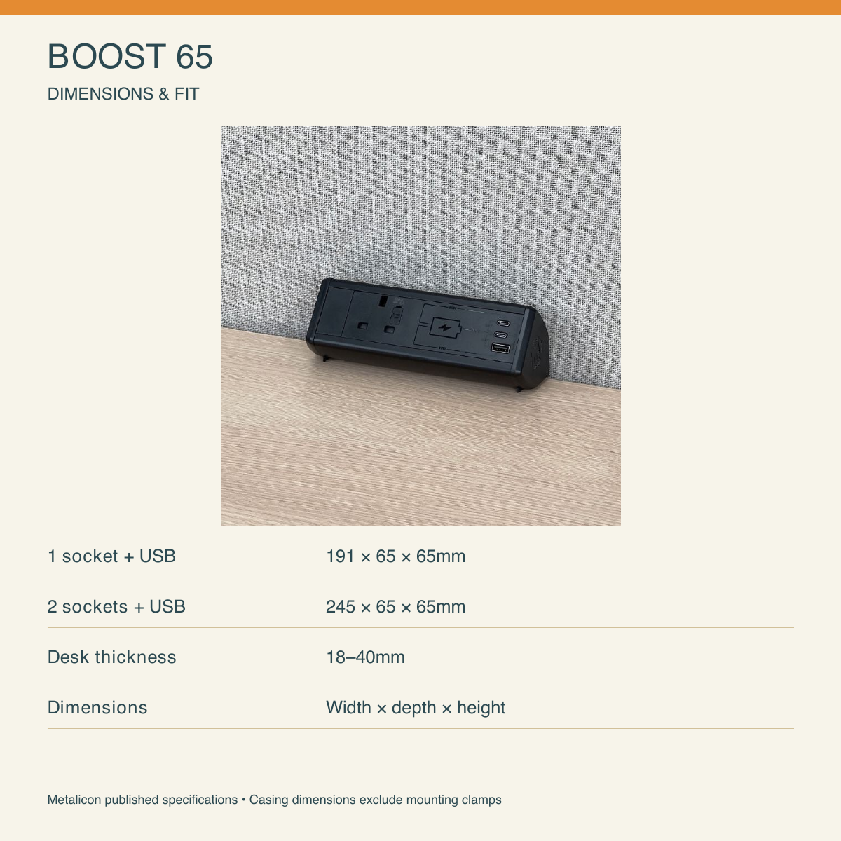 Metalicon boost65 dimensions