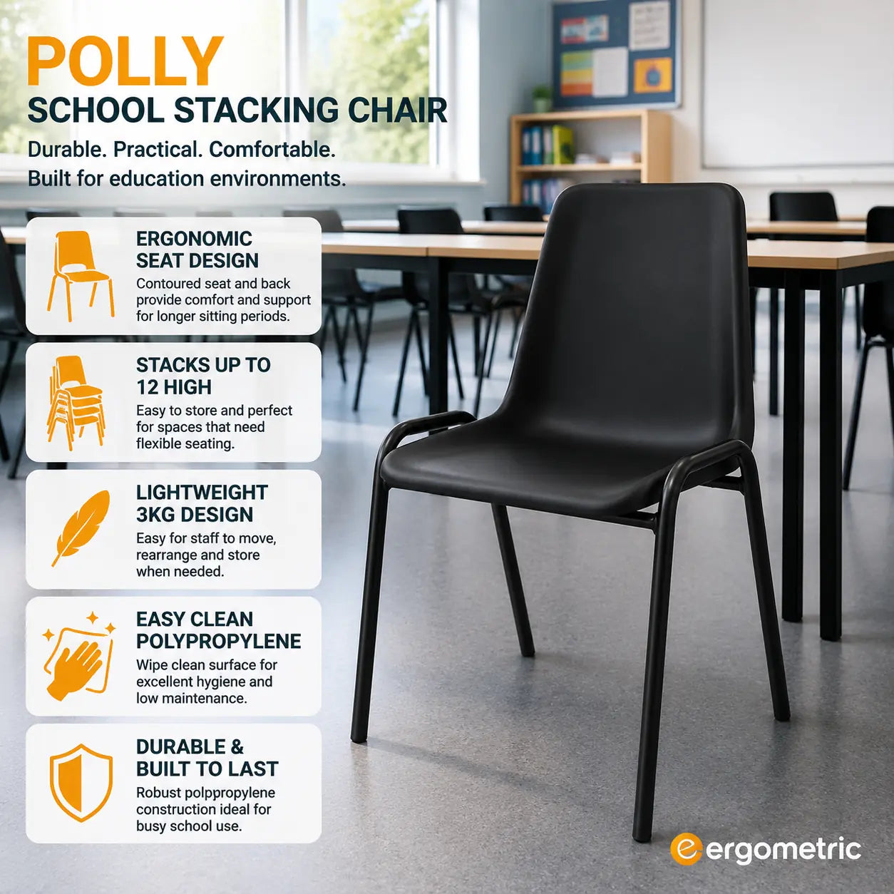 Polly School Stacking Chair – 30 Chair Bundle