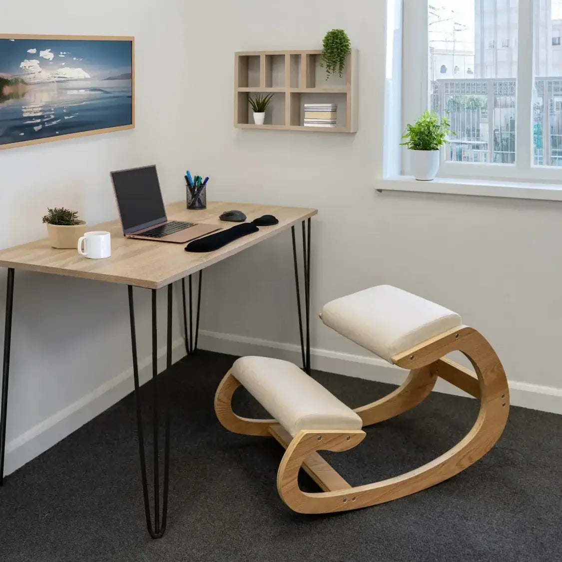 Ergonomic Kneeling Chair with Rocking Base & Wrist Rests