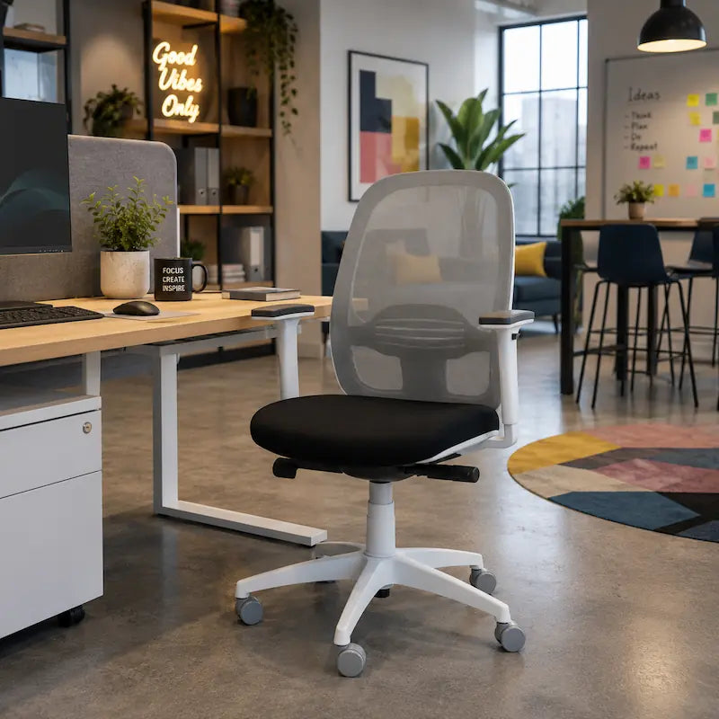 Verona White Task Chair - Ergometric