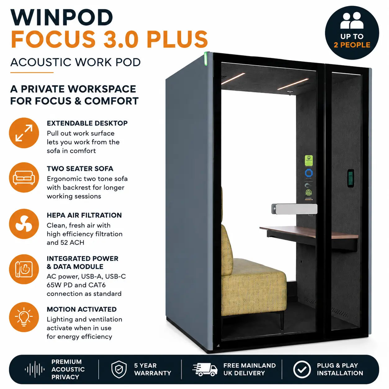 Winpod Focus 3.0 Plus Acoustic Work Pod
